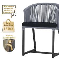 Mesa E 6 Cadeiras E Noronha Preto E12 Trama Original Prata