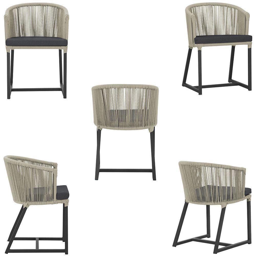 Mesa E 6 Cadeiras E Noronha Preto E11 Trama Original Rami - 5