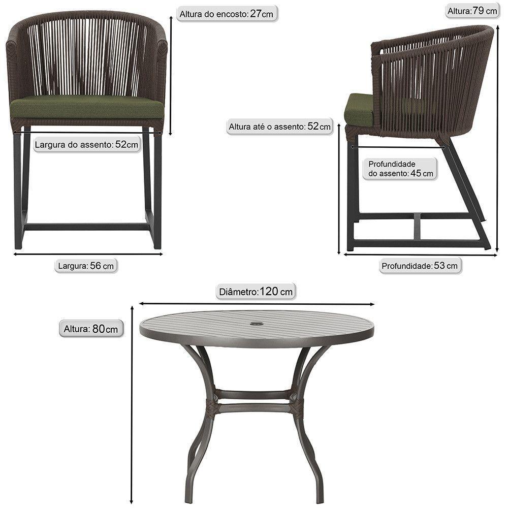 Mesa E 6 Cadeiras E Noronha Preto E13 Trama Original Marrom - 2