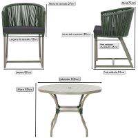 Mesa Com 4 Cadeiras E Noronha Estofado 11 Trama Original Verde - 2