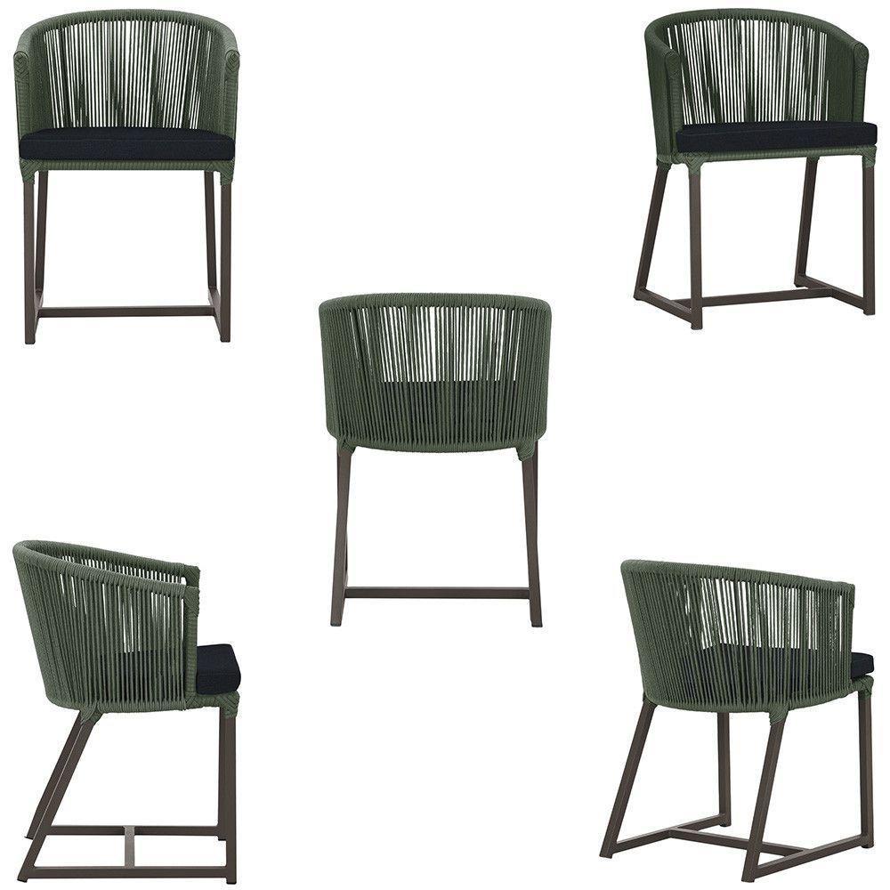 Mesa Com 6 Cadeiras De Jantar Noronha E12 Trama Original Verde - 5