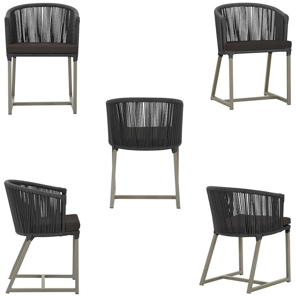 Mesa E 6 Cadeiras De Jantar Noronha Fendi E9 Trama Original Preto - 5