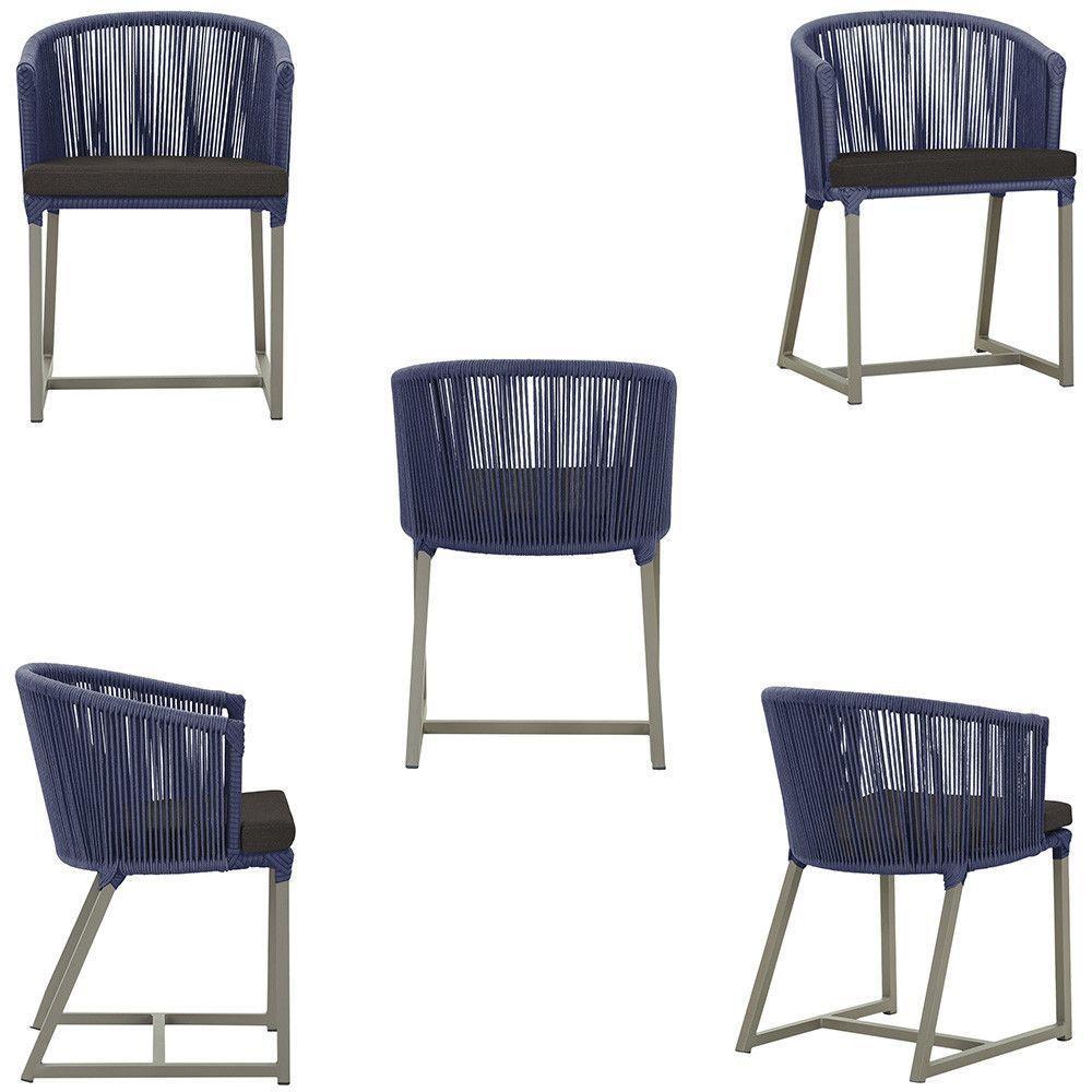 Mesa e 6 Cadeiras De Jantar Noronha Fendi E9 Trama Original Azul - 5