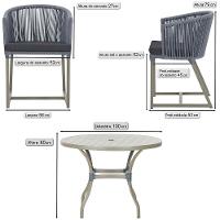 Mesa Com 4 Cadeiras E Noronha Estofado 11 Trama Original Prata - 5