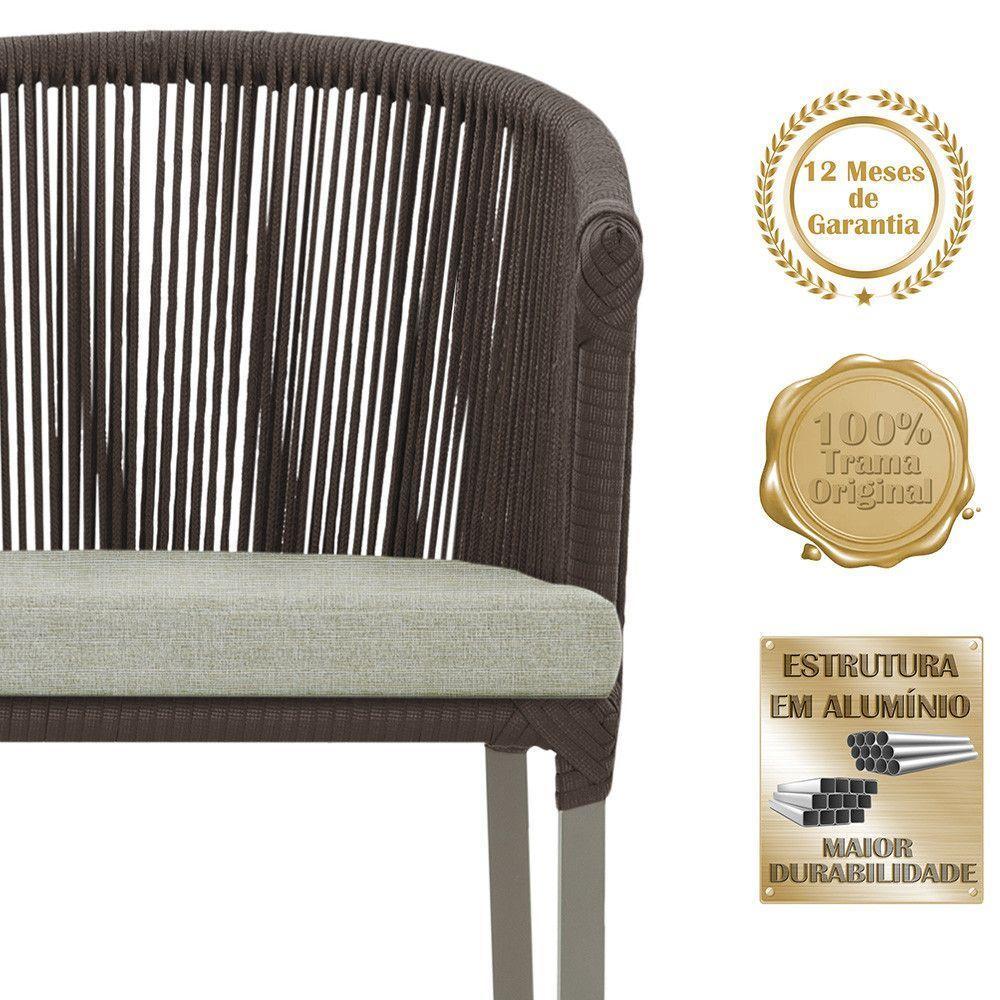 Mesa e 6 Cadeiras De Jantar Noronha Fendi E3 Trama Original Marrom - 4