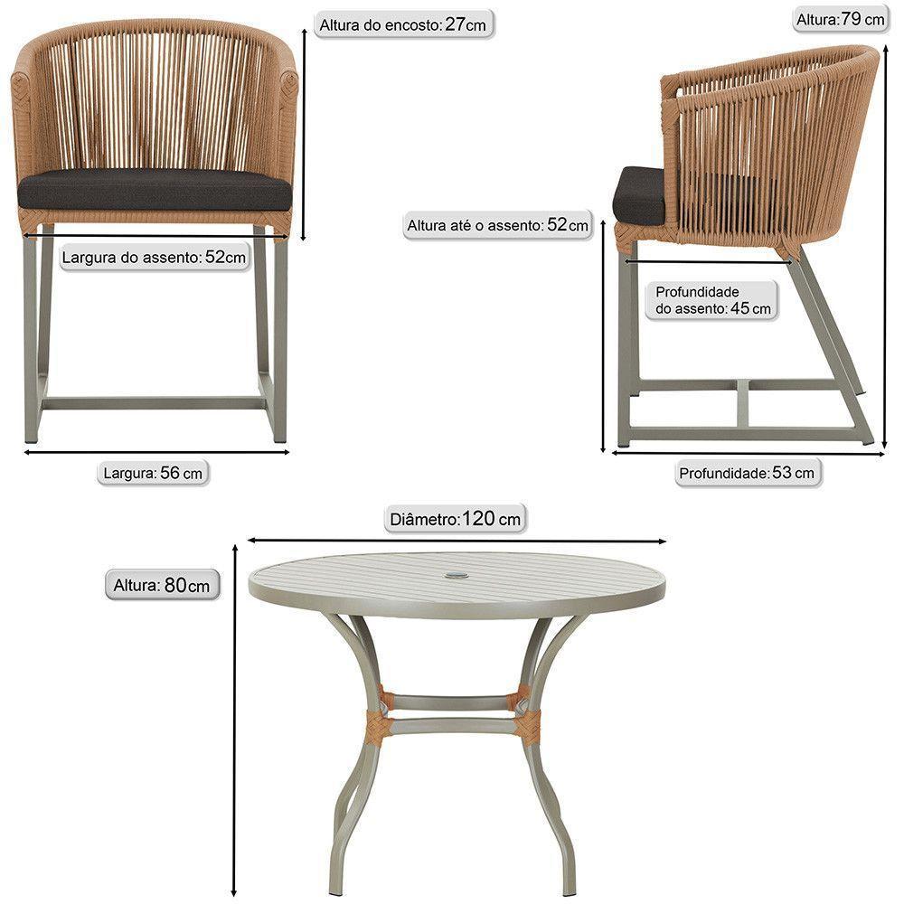 Mesa E 6 Cadeiras De Jantar Noronha Fendi E9 Trama Original Terra Cota - 3