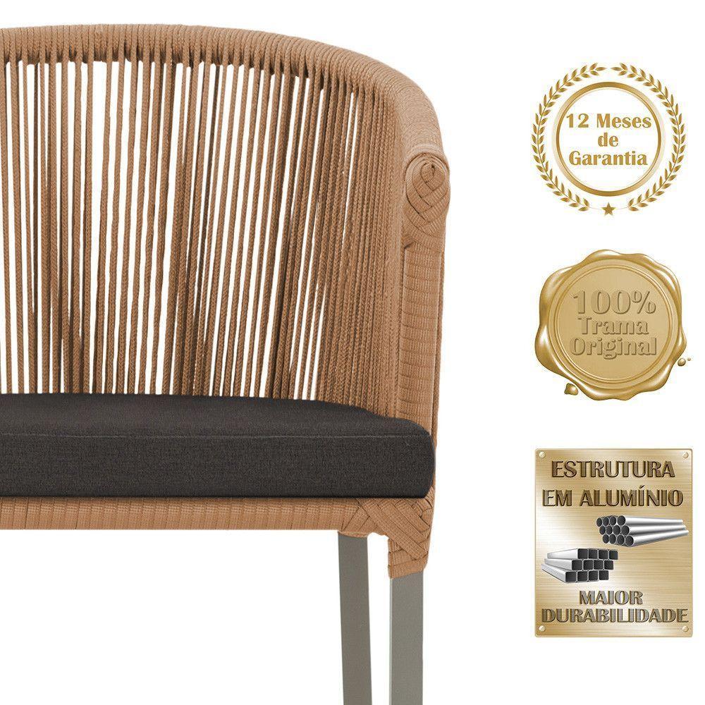 Mesa E 6 Cadeiras De Jantar Noronha Fendi E9 Trama Original Terra Cota - 4