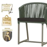 Mesa E 6 Cadeiras De Jantar Noronha Fendi E9 Trama Original Verde