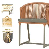 Mesa Com 4 Cadeiras E Noronha Estofado 8 Trama Original Terra Cota