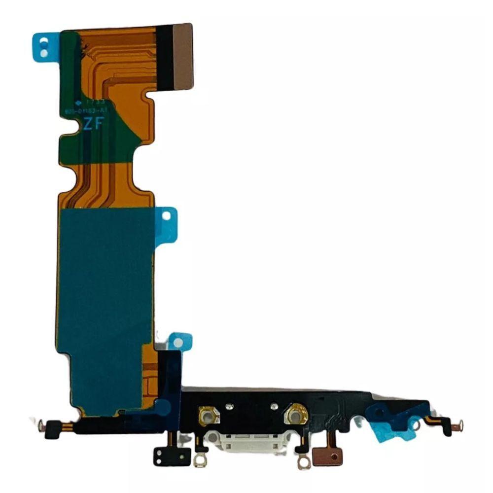 Conector De Carga Flex Compativel Iphone 8 Plus A1864 Branco - 2