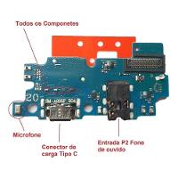 Conector De Carga Flex Com Placa Completa Para A20 A205 - 3