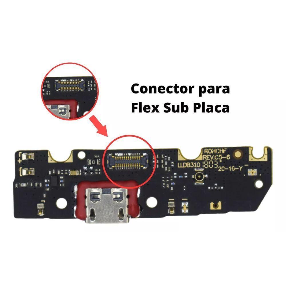 Conector De Carga Flex Com Placa Para Moto E5 G6 Play C.i - 5