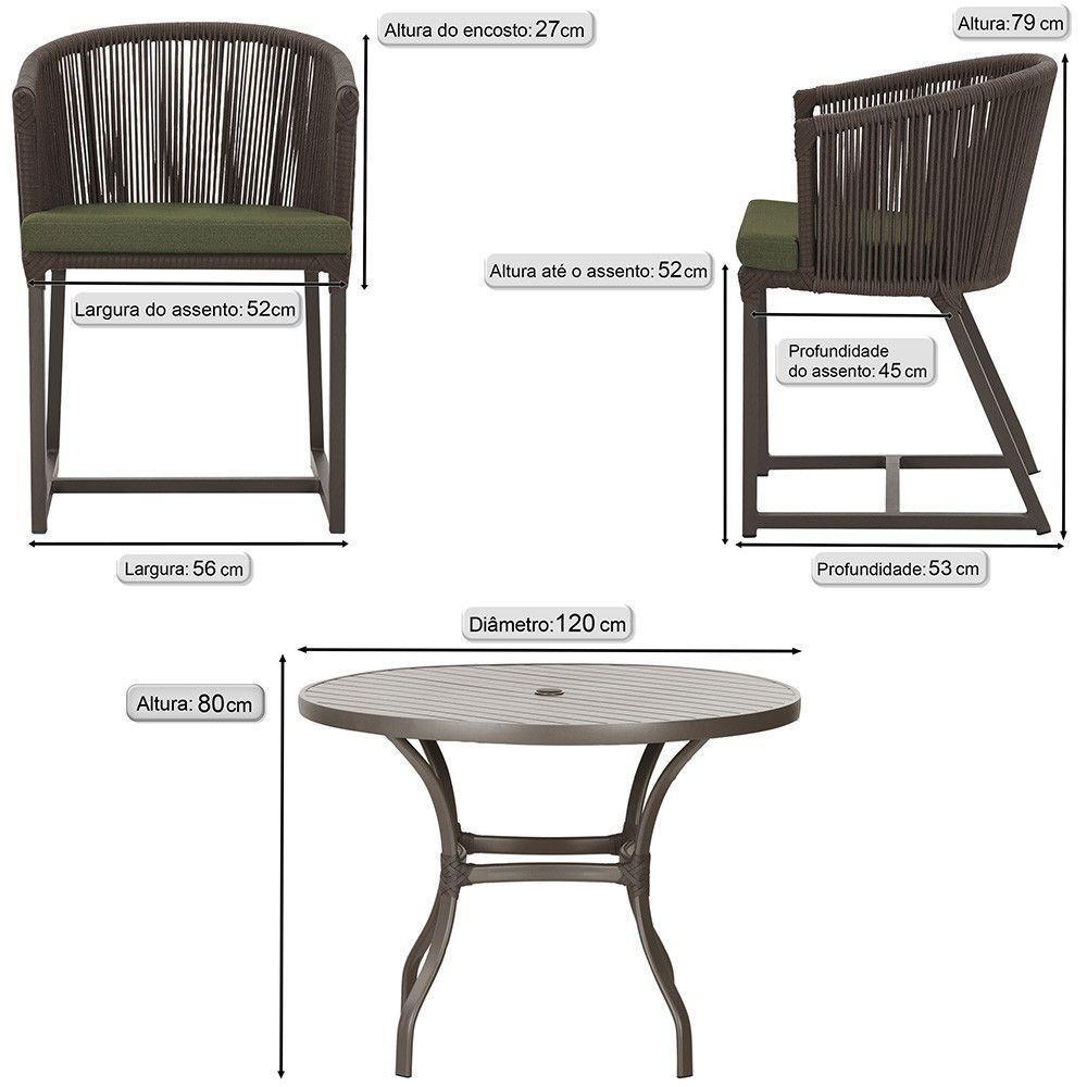 Mesa E 6 Cadeiras Jantar Noronha Marrom E13 Trama Original Marrom - 6