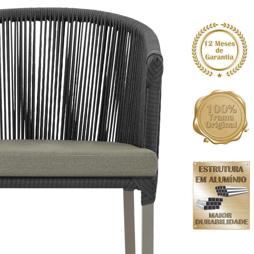 Mesa e 6 Cadeiras De Jantar Noronha Fendi E8 Trama Original Preto - 3