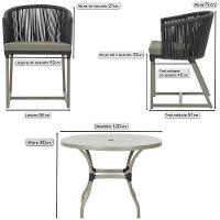 Mesa e 6 Cadeiras De Jantar Noronha Fendi E8 Trama Original Preto - 2