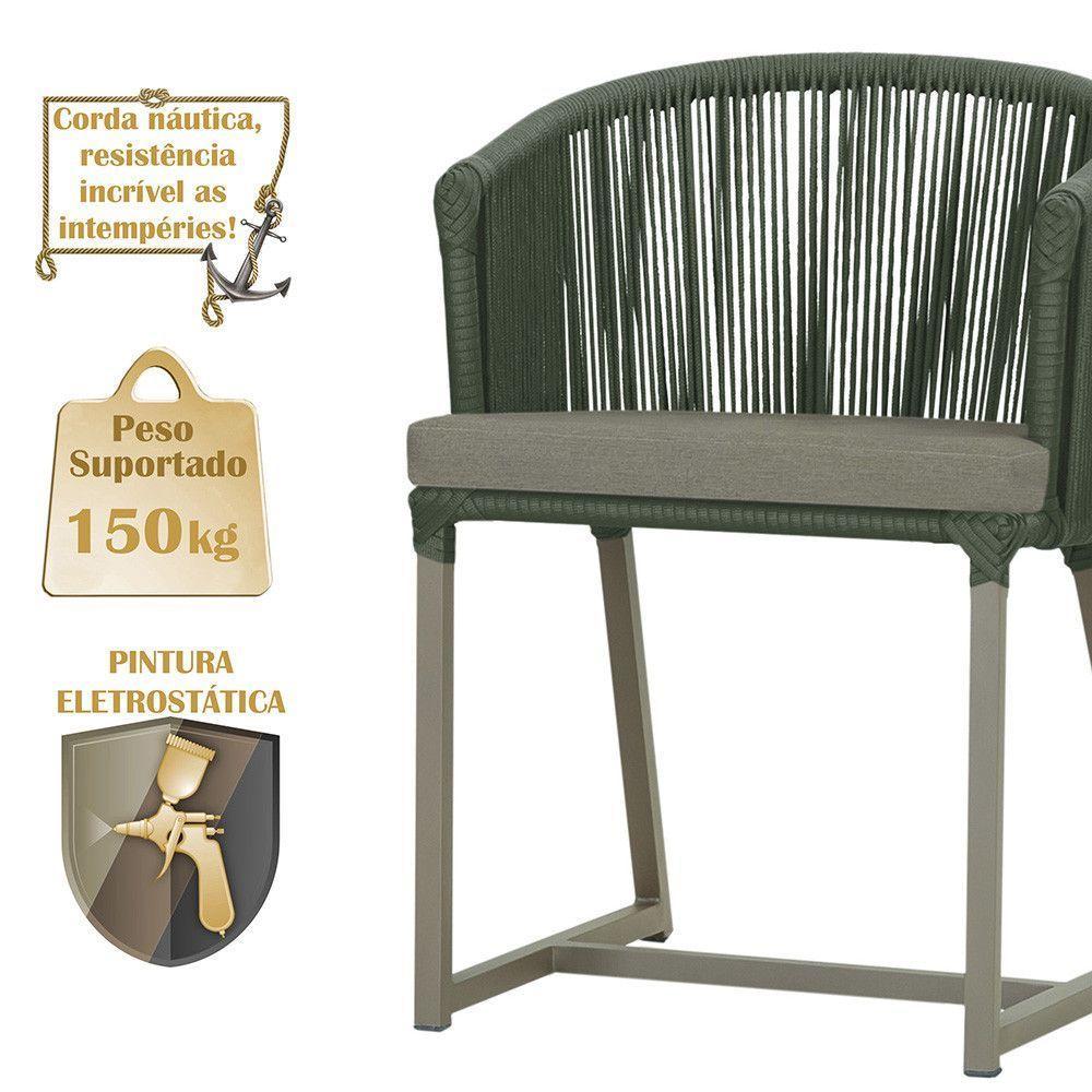 Mesa e 6 Cadeiras De Jantar Noronha Fendi E8 Trama Original Verde - 4