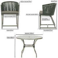 Mesa e 6 Cadeiras De Jantar Noronha Fendi E8 Trama Original Verde - 2