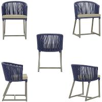 Mesa e 6 Cadeiras De Jantar Noronha Fendi E7 Trama Original Azul - 5