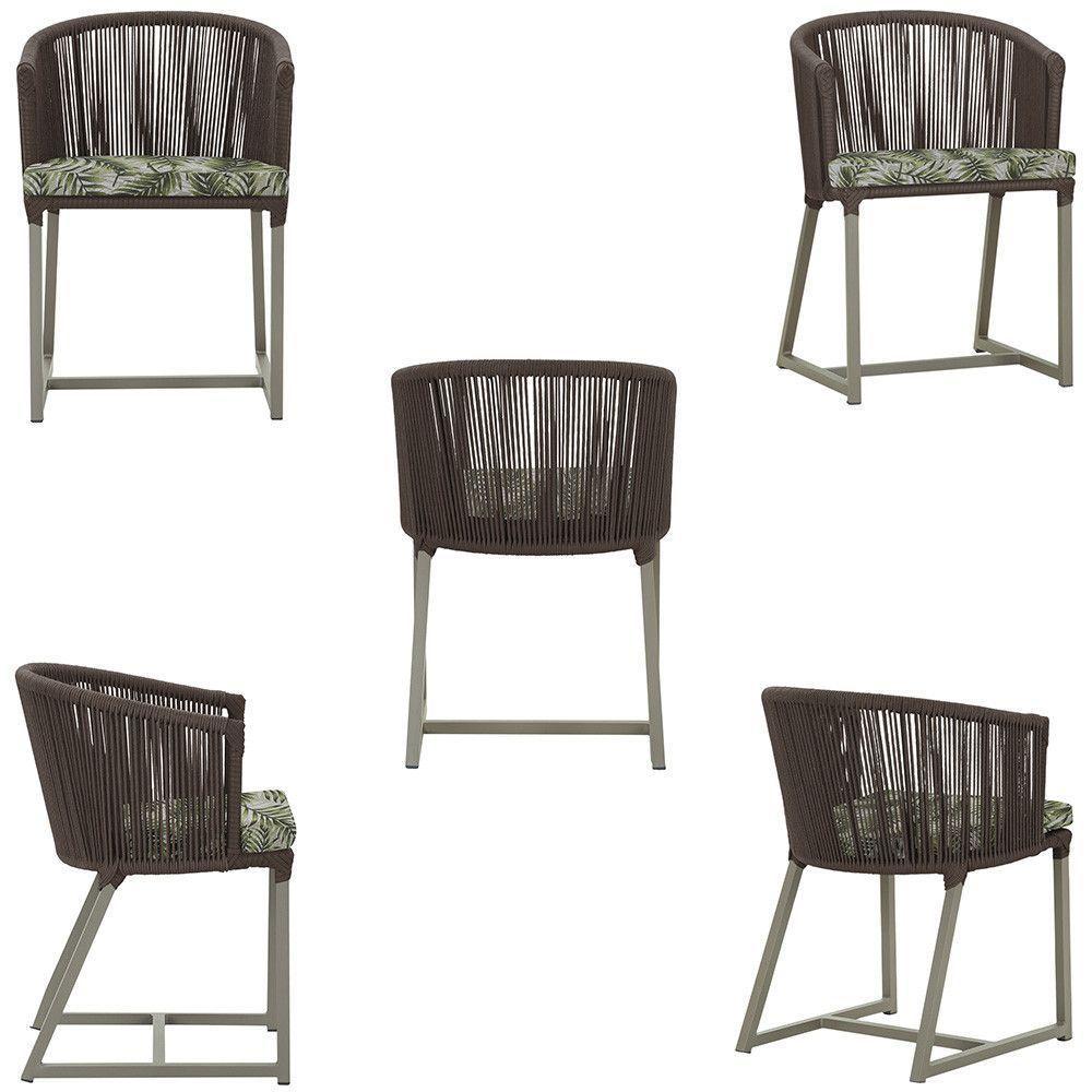 Mesa E 6 Cadeiras De Jantar Noronha Fendi E5 Trama Original Marrom - 5