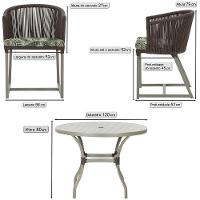 Mesa E 6 Cadeiras De Jantar Noronha Fendi E5 Trama Original Marrom - 2