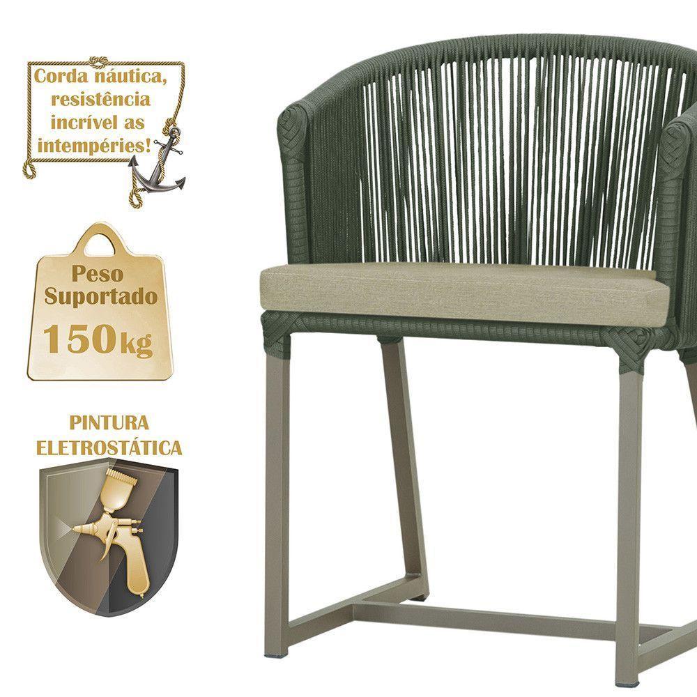 Mesa E 6 Cadeiras De Jantar Noronha Fendi E7 Trama Original Verde - 4