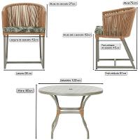 Mesa E 6 Cadeiras De Jantar Noronha Fendi E5 Trama Original Terra Cota - 3