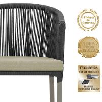 Mesa E 6 Cadeiras De Jantar Noronha Fendi E7 Trama Original Preto - 3