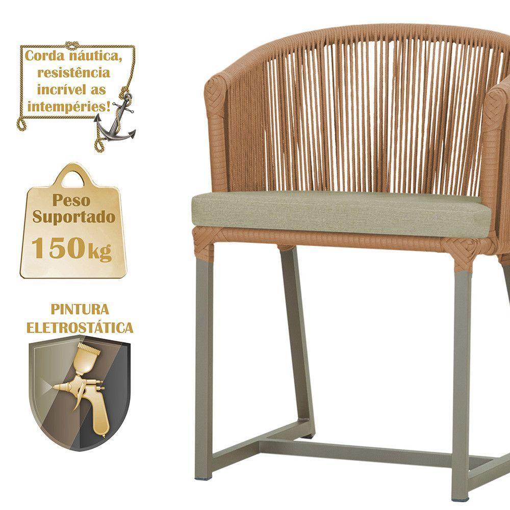 Mesa e 6 Cadeiras De Jantar Noronha Fendi E7 Trama Original Terra Cota - 5