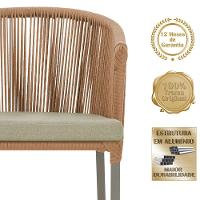 Mesa e 6 Cadeiras De Jantar Noronha Fendi E7 Trama Original Terra Cota