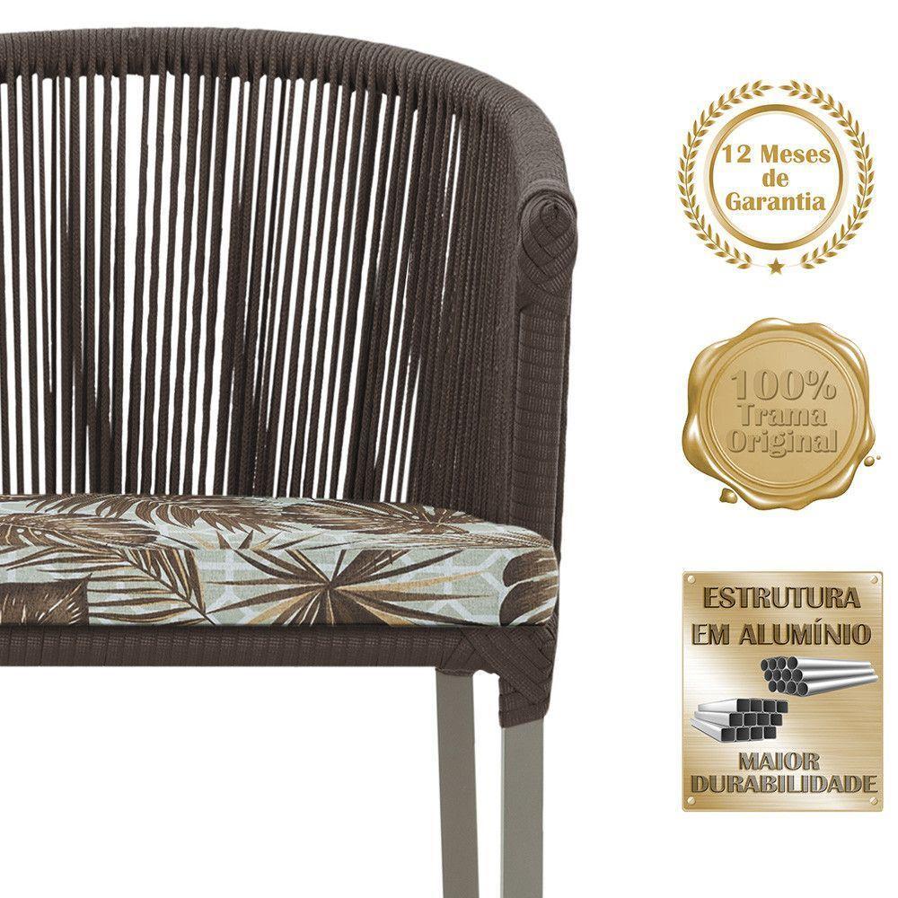 Mesa e 6 Cadeiras De Jantar Noronha Fendi E6 Trama Original Marrom - 3