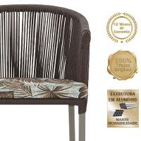 Mesa e 6 Cadeiras De Jantar Noronha Fendi E6 Trama Original Marrom - 3