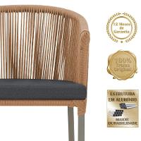 Mesa E 6 Cadeiras De Jantar Noronha Fendi E11 Trama Original Terra Cota - 3