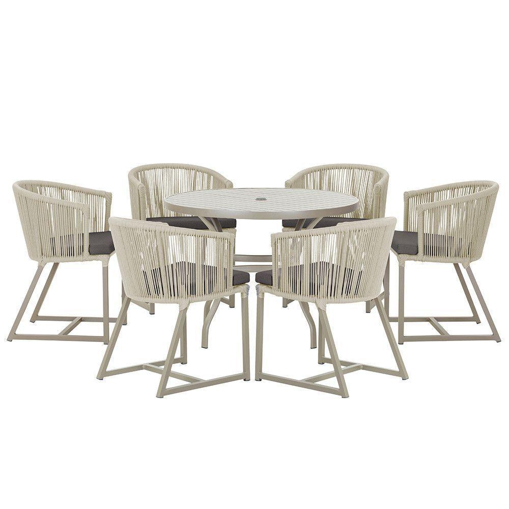 Mesa e 6 Cadeiras De Jantar Noronha Fendi e11 Trama Original Rami - 1