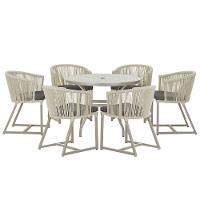 Mesa e 6 Cadeiras De Jantar Noronha Fendi e11 Trama Original Rami - 1