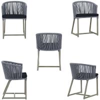 Mesa e 6 Cadeiras De Jantar Noronha Fendi e12 Trama Original Prata - 5