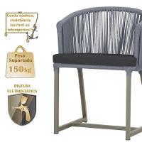 Mesa E 6 Cadeiras De Jantar Noronha Fendi E11 Trama Original Prata