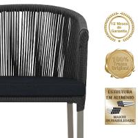 Mesa E 6 Cadeiras De Jantar Noronha Fendi E12 Trama Original Preto - 3