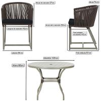 Mesa E 6 Cadeiras De Jantar Noronha Fendi E12 Trama Original Marrom - 2