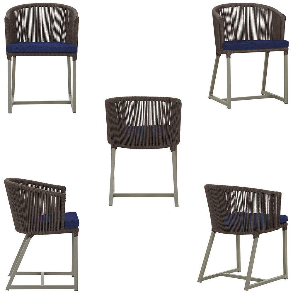 Mesa E 6 Cadeiras De Jantar Noronha Fendi E10 Trama Original Marrom - 5