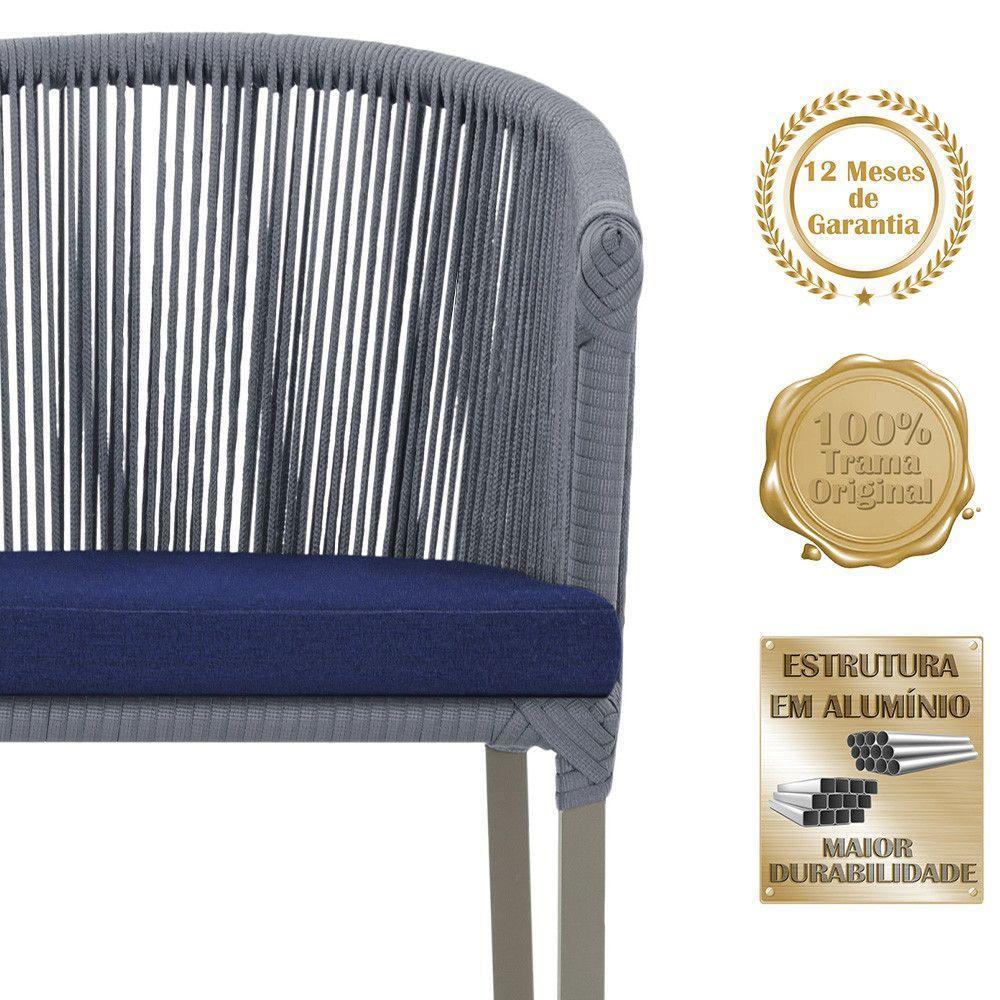 Mesa e 6 Cadeiras De Jantar Noronha Fendi E10 Trama Original Prata - 3