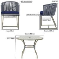 Mesa e 6 Cadeiras De Jantar Noronha Fendi E10 Trama Original Prata - 2