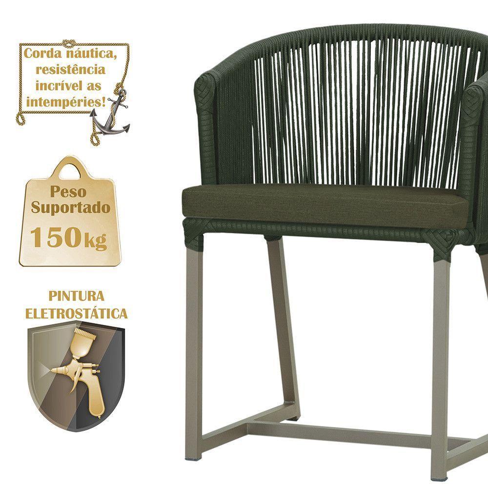 Mesa e 6 Cadeiras De Jantar Noronha Fendi E13 Trama Original Verde - 4