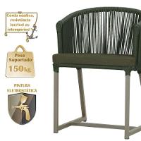 Mesa e 6 Cadeiras De Jantar Noronha Fendi E13 Trama Original Verde