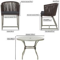 Mesa e 6 Cadeiras De Jantar Noronha Fendi E11 Trama Original Marrom - 2