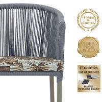 Mesa E 6 Cadeiras De Jantar Noronha Fendi E6 Trama Original Prata - 2