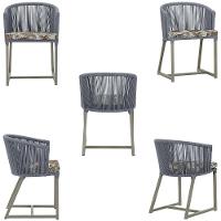 Mesa E 6 Cadeiras De Jantar Noronha Fendi E6 Trama Original Prata