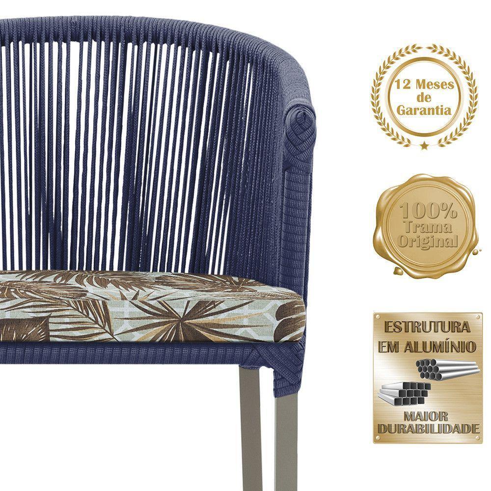 Mesa e 6 Cadeiras De Jantar Noronha Fendi E6 Trama Original Azul - 3