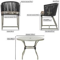 Mesa e 6 Cadeiras De Jantar Noronha Fendi E6 Trama Original Preto - 2