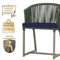 Mesa e 6 Cadeiras De Jantar Noronha Fendi E10 Trama Original Verde