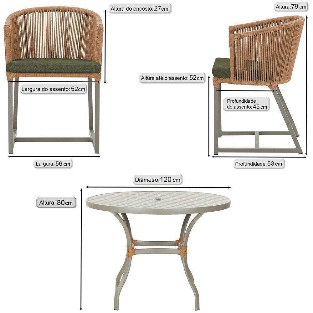Mesa E 6 Cadeiras De Jantar Noronha Fendi E13 Trama Original Terra Cota - 2